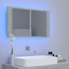 Armoire de salle de bain à miroir LED Gris béton Acrylique 614909614909