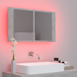 Armoire de salle de bain à miroir LED Gris béton Acrylique 614909614909