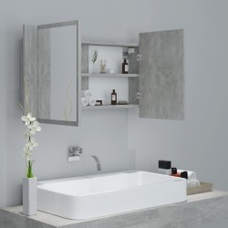 Armoire de salle de bain à miroir LED Gris béton Acrylique 614909614909