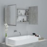 Armoire de salle de bain à miroir LED Gris béton Acrylique 614909614909