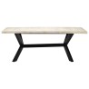 Table de salle à manger Blanc 200x100x75cm Bois manguier massif 614911614911