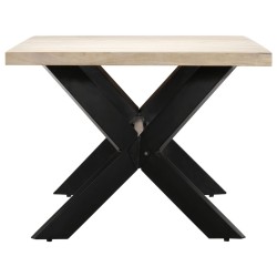 Table de salle à manger Blanc 200x100x75cm Bois manguier massif 614911614911