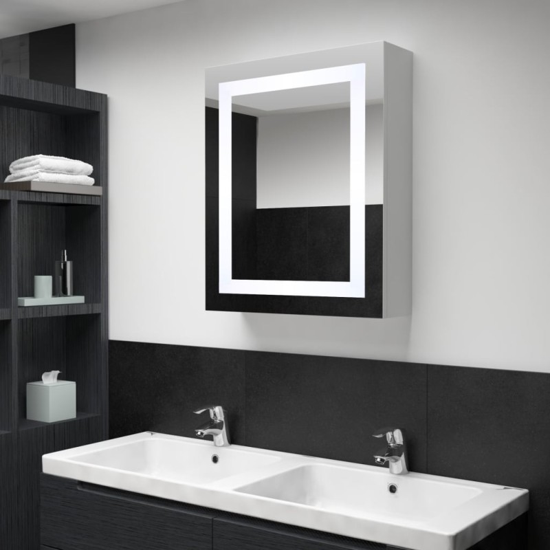 Armoire de salle de bain à miroir LED 50x13x70 cm 614912614912