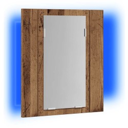 Armoire de salle de bain à miroir LED vieux bois 40x12x45 cm 614913614913