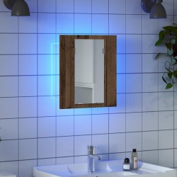 Armoire de salle de bain à miroir LED vieux bois 40x12x45 cm 614913614913