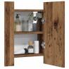 Armoire de salle de bain à miroir LED vieux bois 40x12x45 cm 614913614913