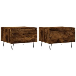 Tables basses 2 pcs chêne fumé 50x46x35 cm bois d'ingénierie 614915614915