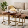 Tables basses gigognes 3 pcs Bois de mangue massif et acier 614916614916