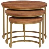 Tables basses gigognes 3 pcs Bois de mangue massif et acier 614916614916