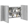 Armoire de salle de bain à miroir LED sonoma gris 80x12x45 cm 614922614922