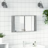 Armoire de salle de bain à miroir LED sonoma gris 80x12x45 cm 614922614922