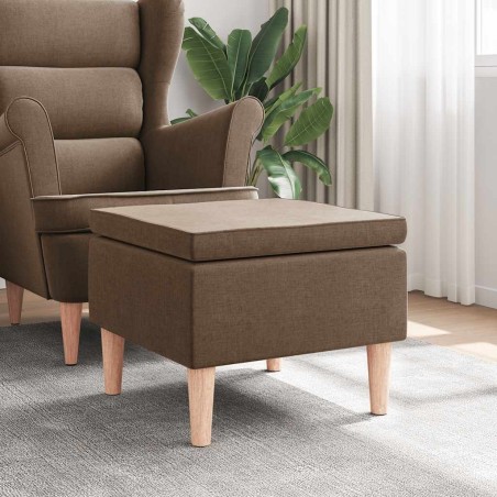 Tabouret avec pieds en bois Marron Tissu 614929614929
