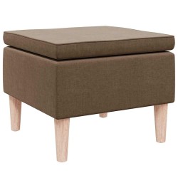 Tabouret avec pieds en bois Marron Tissu 614929614929