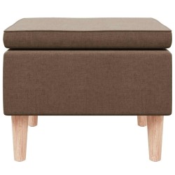 Tabouret avec pieds en bois Marron Tissu 614929614929