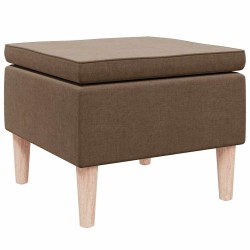Tabouret avec pieds en bois Marron Tissu 614929614929
