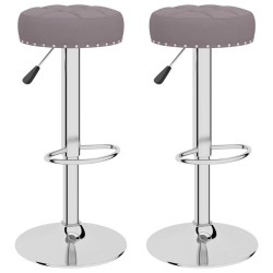 Tabourets de bar lot de 2 taupe tissu 614931614931
