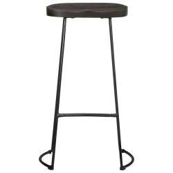 Tabourets de bar lot de 2 noir 45x40x78 cm bois manguier massif 614932614932