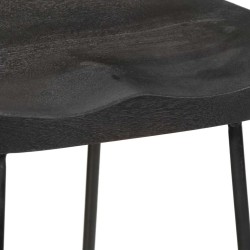 Tabourets de bar lot de 2 noir 45x40x78 cm bois manguier massif 614932614932
