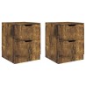 Tables de chevet 2 pcs chêne fumé 40x40x50 cm bois d'ingénierie 614941614941