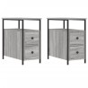 Tables de chevet 2 pcs sonoma gris 30x60x60cm bois d'ingénierie 614943614943