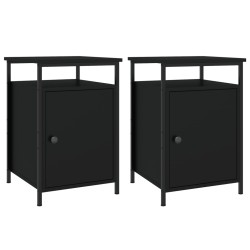 Tables de chevet 2 pcs noir 40x42x60 cm bois d'ingénierie 614944614944