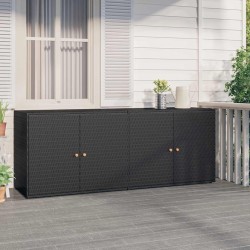 Armoire de rangement de jardin Noir 198x55,5x80 cm Résine tressée 614945614945