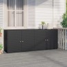 Armoire de rangement de jardin Noir 198x55,5x80 cm Résine tressée 614945614945