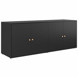 Armoire de rangement de jardin Noir 198x55,5x80 cm Résine tressée 614945614945