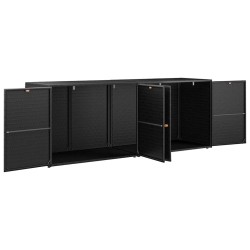 Armoire de rangement de jardin Noir 198x55,5x80 cm Résine tressée 614945614945