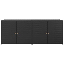 Armoire de rangement de jardin Noir 198x55,5x80 cm Résine tressée 614945614945