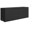 Armoire de rangement de jardin Noir 198x55,5x80 cm Résine tressée 614945614945
