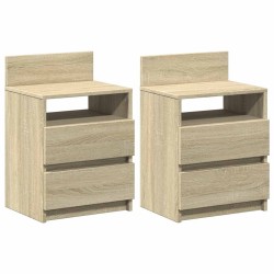 Tables de chevet 2 pcs avec 2 tiroirs Chêne Sonoma 40x33x60 cm 614947614947