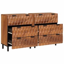 Buffet 2 pcs Finition Acacia Brun 60 x 33 x 75 cm 614949614949