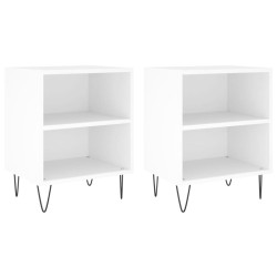 Tables de chevet 2 pcs blanc 40x30x50 cm bois d'ingénierie 614950614950