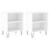 Tables de chevet 2 pcs blanc 40x30x50 cm bois d'ingénierie 614950614950