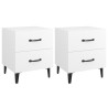 Tables de chevet 2 pcs Blanc 40x35x47,5 cm 614951614951