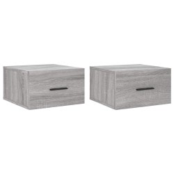 Tables de chevet murales 2 pcs sonoma gris 35x35x20 cm 614956614956