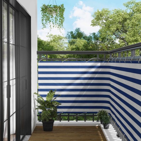 Écran de balcon Bleu et Blanc 110 x 800 cm Tissu Oxford 614957614957