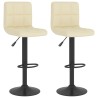 Tabourets de bar lot de 2 crème tissu 614969614969