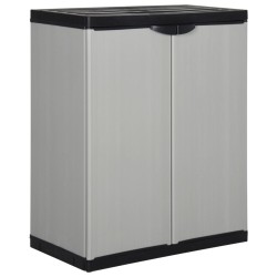 Armoire de rangement de jardin 1 étagère Gris/noir 68x40x85 cm 614977614977