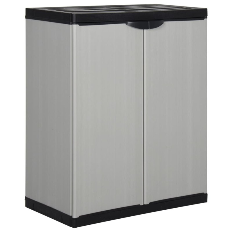 Armoire de rangement de jardin 1 étagère Gris/noir 68x40x85 cm 614977614977