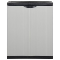 Armoire de rangement de jardin 1 étagère Gris/noir 68x40x85 cm 614977614977