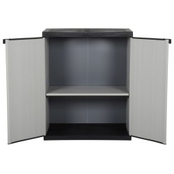 Armoire de rangement de jardin 1 étagère Gris/noir 68x40x85 cm 614977614977