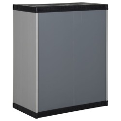 Armoire de rangement de jardin 1 étagère Gris/noir 68x40x85 cm 614977614977