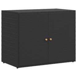Armoire de rangement de jardin Noir 100x55,5x80 cm Résine tressée 614985614985