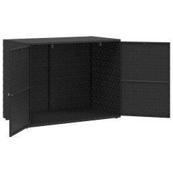 Armoire de rangement de jardin Noir 100x55,5x80 cm Résine tressée 614985614985