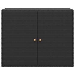 Armoire de rangement de jardin Noir 100x55,5x80 cm Résine tressée 614985614985