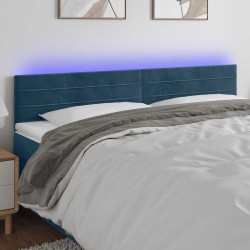 Tête de lit à LED Bleu foncé 180x5x78/88 cm Velours 614993614993