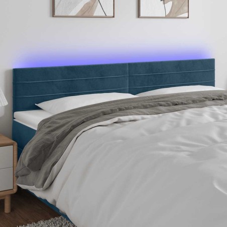 Tête de lit à LED Bleu foncé 180x5x78/88 cm Velours 614993614993