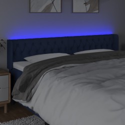 Tête de lit à LED Bleu 203x16x78/88 cm Tissu 614996614996